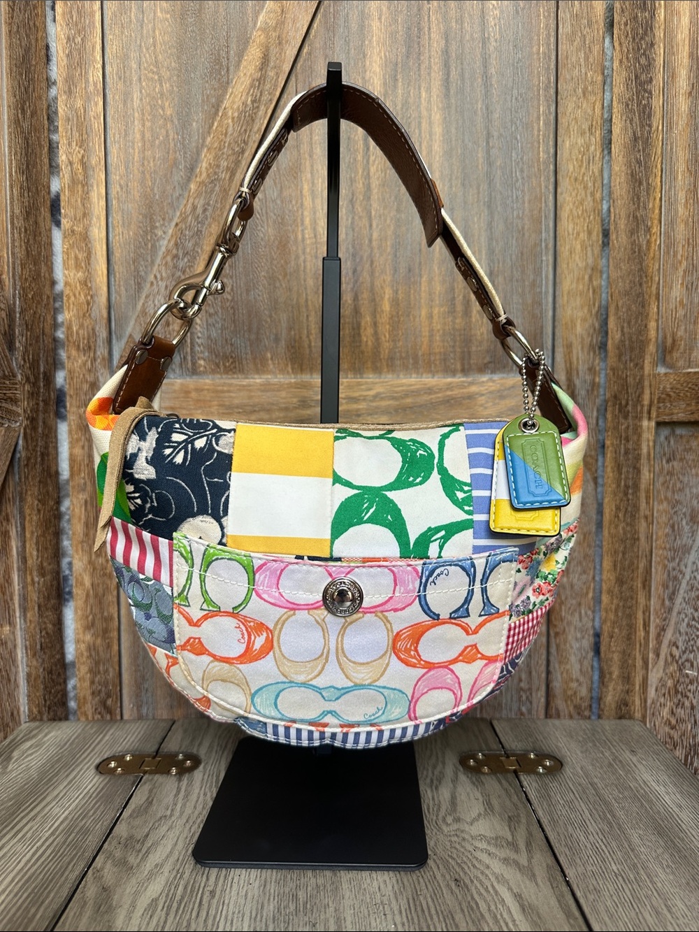 Coach Vintage Y2K Hamptons Hobo Patchwork Shoulder Bag Two Hangtags  Style 10441